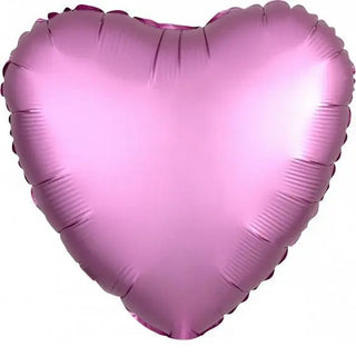 Satin Luxe Flamingo Pink Heart Foil Balloon