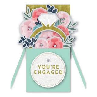 Floral Engagement Card - Paper Pop up Card