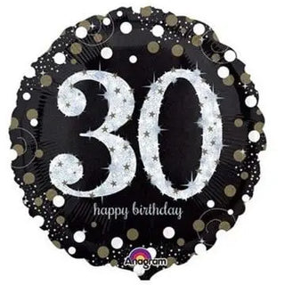 Anagram | Sparkling Black 30th Foil Balloon 