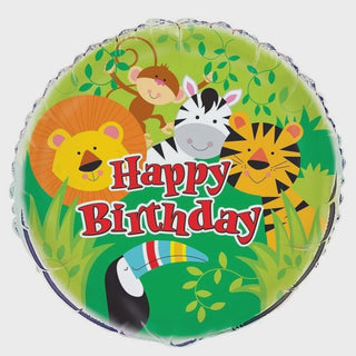 Unique | Happy Birthday Jungle Safari Foil Balloon | Jungle Party Supplies NZ