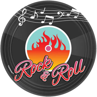 Amscan | Classic 50's Rock & Roll Plates - Lunch | 50's Rock and Roll Party Supplies