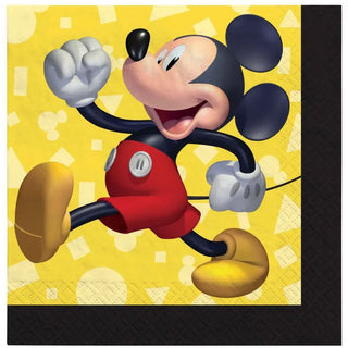 Mickey Mouse Black/Yellow Paper Beverage Napkins