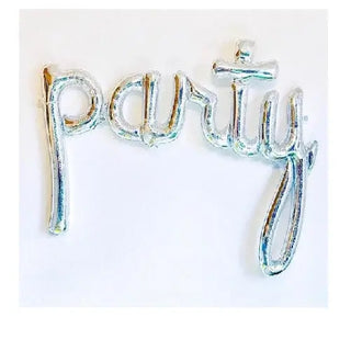 Party Co | Silver Iridescent Air Filled Balloon Banner - Party |