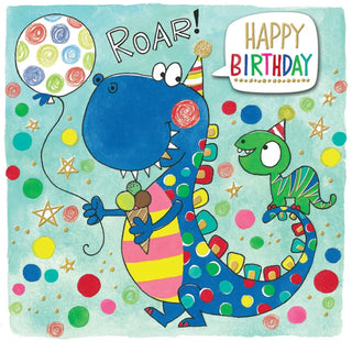 Rachel Ellen | Dinosaurs With Balloon Birthday Card | Dinosaur Party Supplies NZ