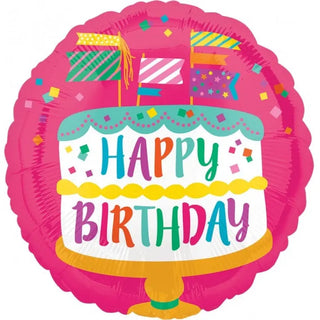 Fancy Flag Cake Birthday Balloon | Happy Birthday Balloons