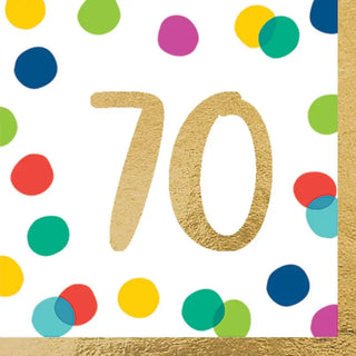 Rainbow 70th Birthday Napkins | 70th Birthday Party Supplies