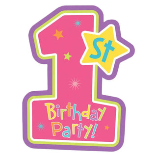 Hugs & Stitches Girl 1st Birthday Invitations | 1st Birthday Girl Party Theme & Supplies | Amscan