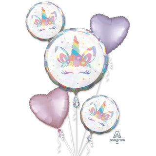 Unicorn Party Iridescent/Metallic Pink & Purple Balloon Bouquet