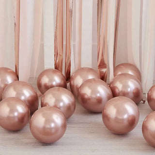 Ginger Ray | Rose Gold Chrome Mini Balloons | Rose Gold Party Supplies NZ