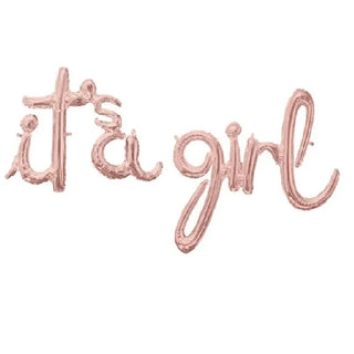 Rose Gold Balloon Phrase - It's a Girl  | Girl Baby Shower Party Theme & Supplies | Anagram