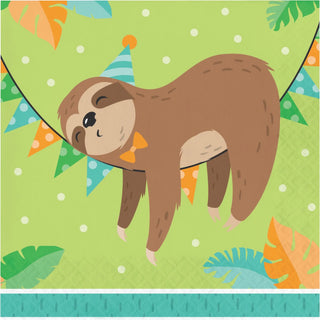 Creative Converting | Sloth Party Napkins - Lunch | Sloth Party Theme & Supplies