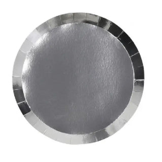 Five Star Metallic Silver Plates - Dinner | Silver Party Theme & Supplies