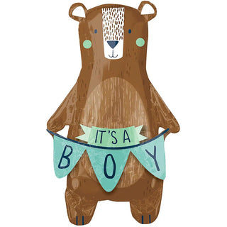 It's a Boy We Can Bearly Wait Balloon | Boy Baby Shower Balloons