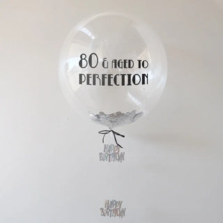 PIOP BALLOONS | Personalised 80th birthday bubble balloon | 80th party supplies nz