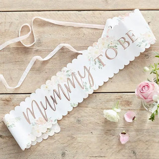 Ginger Ray | Baby in Bloom Mummy to Be Sash | Baby Shower Supplies