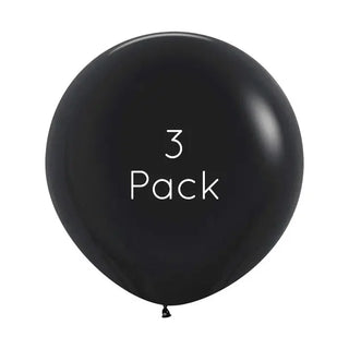 60cm Giant Black Balloon - 3 Pkt