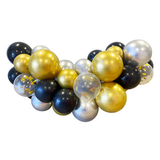 Silver Gold Black Balloon Garland | Formal Event Balloon Garland | 21st Balloon Decor 