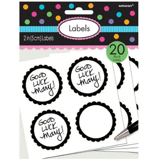 Black Scalloped Labels | Black Party Supplies