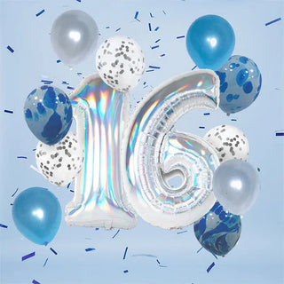 Pop Balloons | Blue 16th Balloon Pack | 16th Party Supplies
