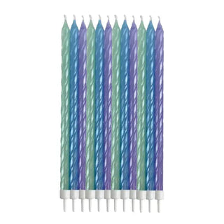 Blue Spiral Candles | Blue Party Supplies NZ