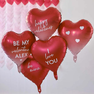 Ginger Ray | Customisable Heart Valentines Balloons | Valentines Gifts NZ