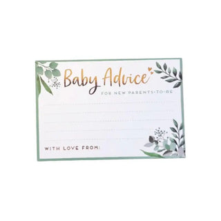 Botanical Baby Advice Cards | Baby Shower Supplies NZ