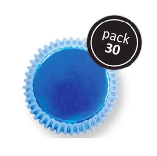 Metallic Blue Cupcake Cases - 30 Pkt