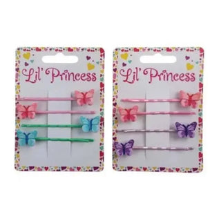 Butterfly Hair Slides - 4 Pkt