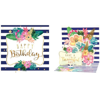 Floral Birthday Card - Paper Pop up Card