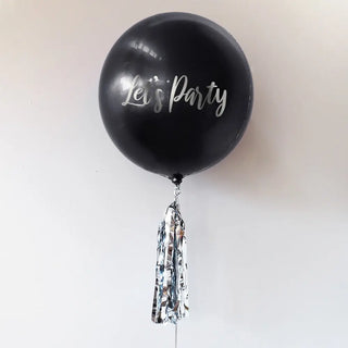 Let's Party Black Personalised Orbz Balloon