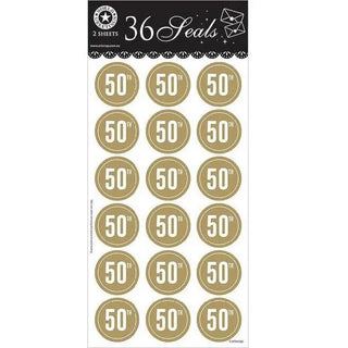 Artwrap | Gold 50th Seals - Round | 50th Party 