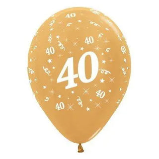 Sempertex | 6 Pack Age 40 Balloons - Metallic Gold