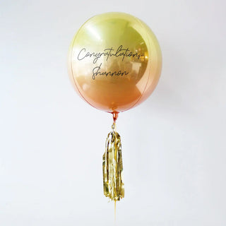 Yellow/Gold Gradient Personalised Orbz Balloon