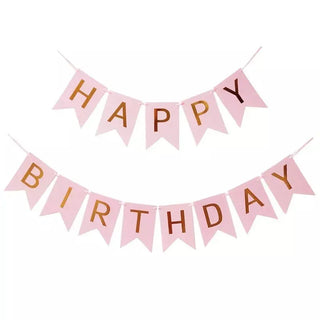 Pink & Gold Birthday Banner | Pink & Gold Party Theme & Supplies | 