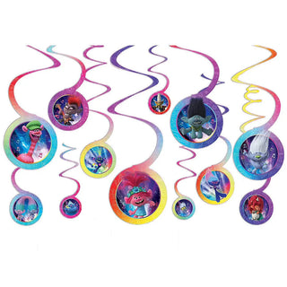 Trolls World Tour Hanging Swirl Decorations | Trolls Party Supplies