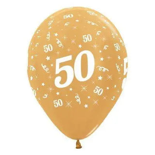 Sempertex | 6 Pack Age 50 Balloons - Metallic Gold