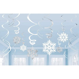 Snowflake Hanging Swirl Decorations  | Frozen Party Theme & Supplies | Amscan