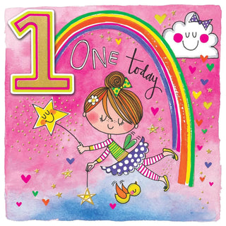Rachel Ellen | 1 Today Fairy & Rainbow Birthday Card | 1st Birthday Party Supplies NZ