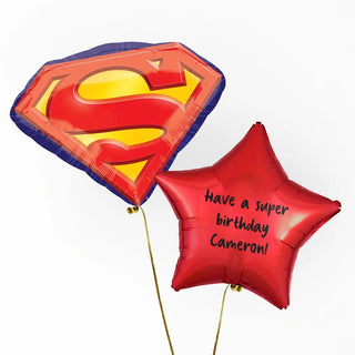 Superman Personalised Foil Duo by Pop Balloons