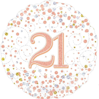 Sparkling Rose Gold Fizz 21st Foil Balloon | 21st Birthday Party Theme & Supplies |