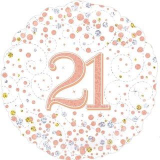 Sparkling Rose Gold Fizz 21st Foil Balloon | 21st Birthday Party Theme & Supplies |