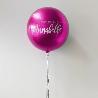 Hot Pink Happy Birthday Personalised Orbz Balloon