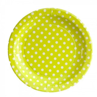Sambellina Lime Green with White Polka Dot Plates - Dinner | Polka Dot Party Theme & Supplies