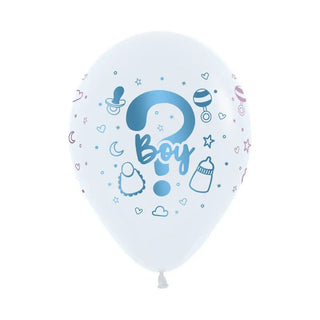 Pack of 12 Latex Balloons - Metalink Boy or Girl? | Baby Shower Party Theme & Supplies | Sempertex