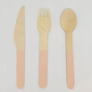 Wooden Cultery | Pink Cutlery | Pink Party Theme & Supplies