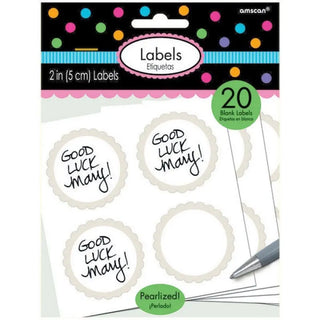 White Scalloped Labels | White Party Supplies