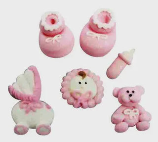 Baby Girl Edible Icing Dec Ons - 6 Pkt