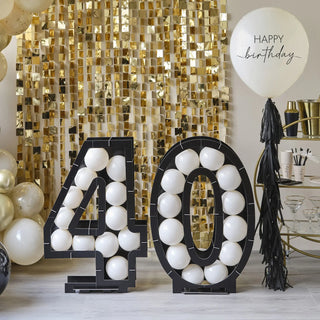 Ginger Ray | 40th Balloon Mosaic Frame Decoration | 40th Birthday Party Supplies NZ