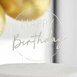 Ginger Ray | Acrylic Happy Birthday Cake Topper | Birthday Cake Decorations NZ