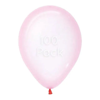 Sempertex | Crystal Pastel Pink Balloons 100pk | Pink Party Supplies NZ